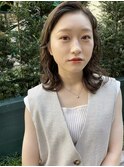 ミディアム/レイヤー/くびれヘア/パーマ/20代30代40代/銀座