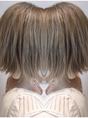 黒髪/グレーベージュ/レイヤーロング/前髪パーマ/上大岡