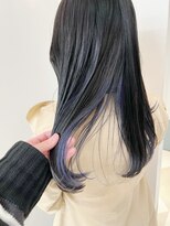 冬のインナーカラーブルーバイオレット<銀座/インナーカラー>