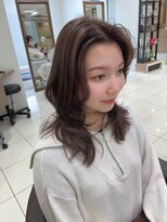アッシュ 高円寺店(Ash) レイヤーウルフカット×モカブラウン