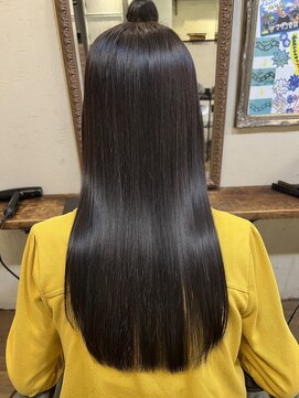 ベレッタ 枚方店(veretta.) 艶ストレート+カラー/縮毛矯正/黒髪ロング/髪質改善/ツヤ髪