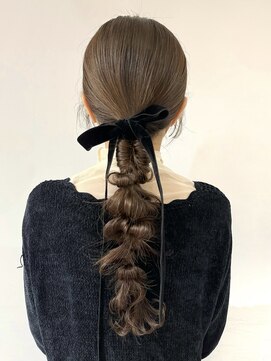 ミスト(mist) 〔mist：Yoko〕編みおろし/ベロアリボンアレンジ/編みこみ #242