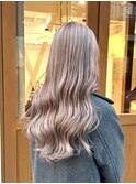 ラベンダーミルクティーホワイトラベンダーハイトーンロング艶髪