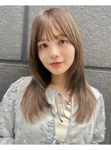 大人かわいい 大人前髪 レイヤーカットベージュ20代30代40代ボブ