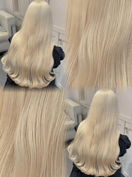 ベレーザ 渋谷(BELEZA) 17497全頭ブリーチダブルカラーハイレイヤーカット金髪ブロンド