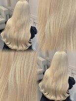 ベレーザ 渋谷(BELEZA) 17497全頭ブリーチダブルカラーハイレイヤーカット金髪ブロンド