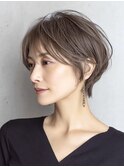 大人ショートレイヤー白髪ぼかし脱白髪染め40代50代60代原宿