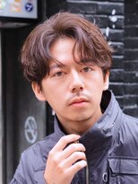 フィフス 渋谷(fifth) 渋谷大人緩めフェザーパーマメンズカットセンターパート毛流れ