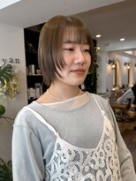 シアン ヘア デザイン(cyan hair design)&nbsp;【cyan】レイヤーボブと明るめオリーブベージュ