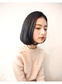 暗髮ワンカールボブ