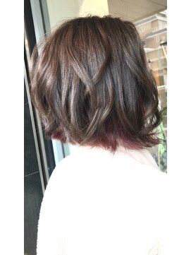 アンジェリカ 岡山店(ANGELICA) 〆木村和祐　★切りっぱなしボブ+インナーチェリーレッド★