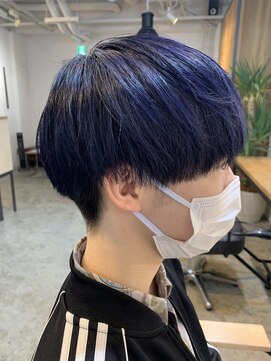 エルオム(EL.HOMME) 【MITSU】ネイビーブルー×ナチュさらマッシュ