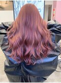 ラベンダー/ピンク/ダブルカラー/艶カラー/ロング/ハイトーン
