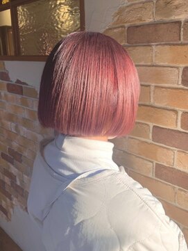 アドラーブル 長岡リップス旭岡店(adorable) 20代30代40代ミニボブピンクアッシュ透明感小顔