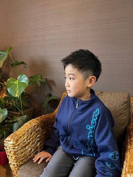 ヘアーサロン プアメリア(Puamelia) おしゃれキッズカットすっきりツーブロック黒髪ナチュラル