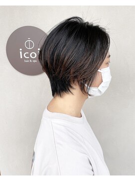 イコイ(icoi) 前下がりショート×ハイライト×オイル＆バーム