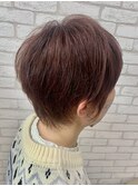 ショート×白髪ぼかしピンクカラー