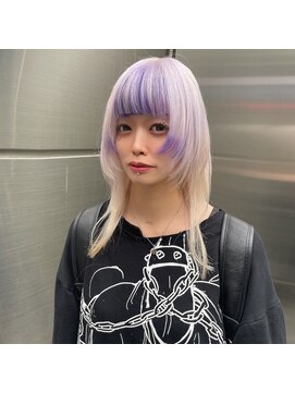 インク 渋谷(INK.) ホワイト×インナー&毛先パープル