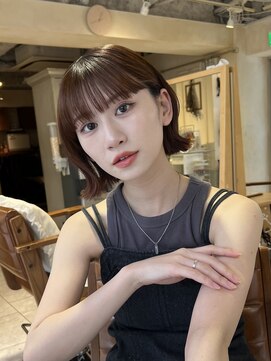 ラボヌールヘアーノーブル 新越谷店(La Bonheur hair noble) 切りっぱなしボブエアリーロング美髪ピンクブラウン