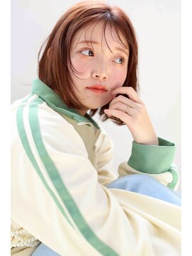 ヘアーゼロ 南新町(HAIR ZERO) オレンジボブ