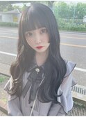 ブルーブラック　姫カット　ぱっつん前髪　＊Lilme＊