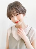 ★前下がりハンサムショートボブパーマ30代40代50代白髪ぼかし