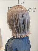 30代女性に人気＊透明感グレージュカラー×上品ミディアムボブ