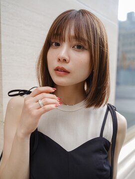 ガーデン 銀座(GARDEN) 黒髪小顔オリーブグレーココアベージュ内巻きボブ20代30代40枚