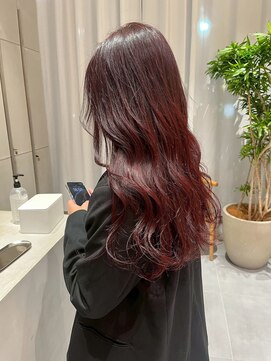 ガリカ 横浜(Gallica) ブリーチなしダブルカラー深みレッドカラー