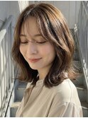 レイヤーカット/フェイスレイヤー/前髪あり/シースルーバング
