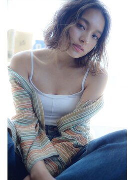 ルーク 立川(LUK) Lien☆ウェーブスリークボブ×かきあげバング×ローライト　立川