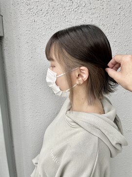 カプア 仙台駅前店(Kapua) インナーカラーペールグレージュ外ハネボブケアブリーチ