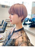 マッシュショート☆ケアブリーチ☆ピンクベージュ