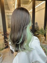 フラム 渋谷(flamme)&nbsp;オリーブグレージュ×ペールグリーン＊イヤリングカラー