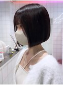 韓国前髪顔周り×切りっぱなしボブ【心斎橋/髪質改善】