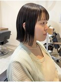 ボブ 切りっぱなし アッシュ 透明感 髪質改善 オージュア