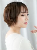 似合わせ小顔シースルーバング丸みショートn古河20代30代40代