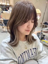 《*ベージュカラー×インナーカラー*》ヘアアレンジしても可愛く見えるインナーカラー*[ダブルカラー/横浜]