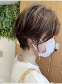 ●前下がりショートボブハンサムショートカットカラーパーマケア