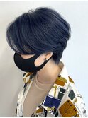 ブルーカラー ハンサムショート ニュアンスパーマ 韓国ヘア 20代