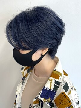 カノエ 福岡香椎店(canoe) ブルーカラー ハンサムショート ニュアンスパーマ 韓国ヘア 20代