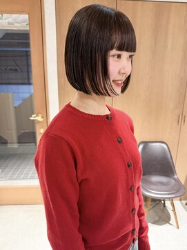 ラミエ バイ メルト 吉祥寺(lamie by melt) "久保田"ミニボブ切りっぱなしぷつっとカットワイドバング