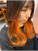 『関口』顔まわりカット♪/ビタミンオレンジ//インナーカラー