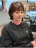 ナチュラルボブカット、ブラウンカラー