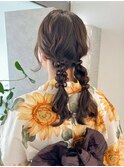 （hinari）浴衣ヘアセット/編みおろし