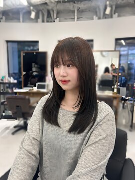 ハピネス 梅田茶屋町店(HAPPINESS) レイヤーカット/韓国ヘア/ブリーチなし/オリーブブラウン