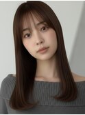 清楚系大人ストレートロング20代30代40代◎前髪ありセミディ赤羽