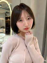 ロンドリメゾン 原宿(Lond re Maison.) ラテグレージュ顔周りレイヤーボブ韓国巻き結べるレイヤーカット