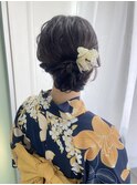 浴衣着付け、サイドアップ