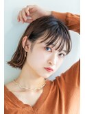 10代20代人気◎耳掛けシースルーバング切りっぱなしボブ◎